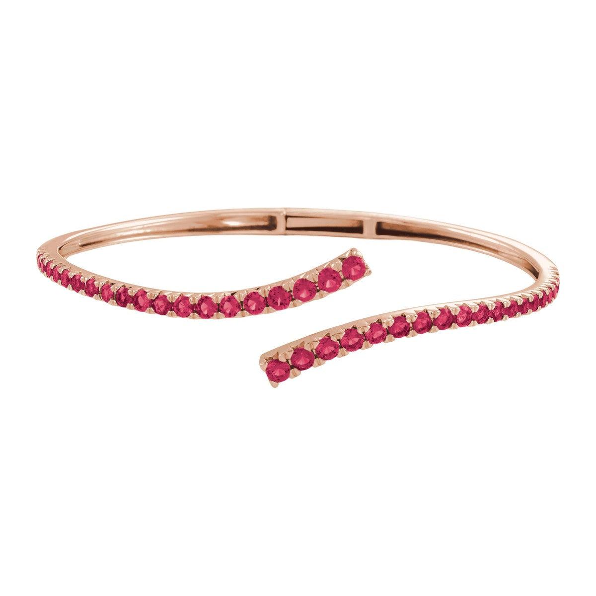 Graduated Gemstone Bypass Cuff Bracelet