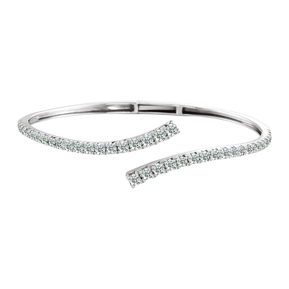 Graduated Gemstone Bypass Cuff Bracelet