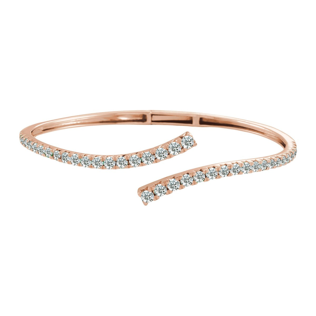 Graduated Gemstone Bypass Cuff Bracelet