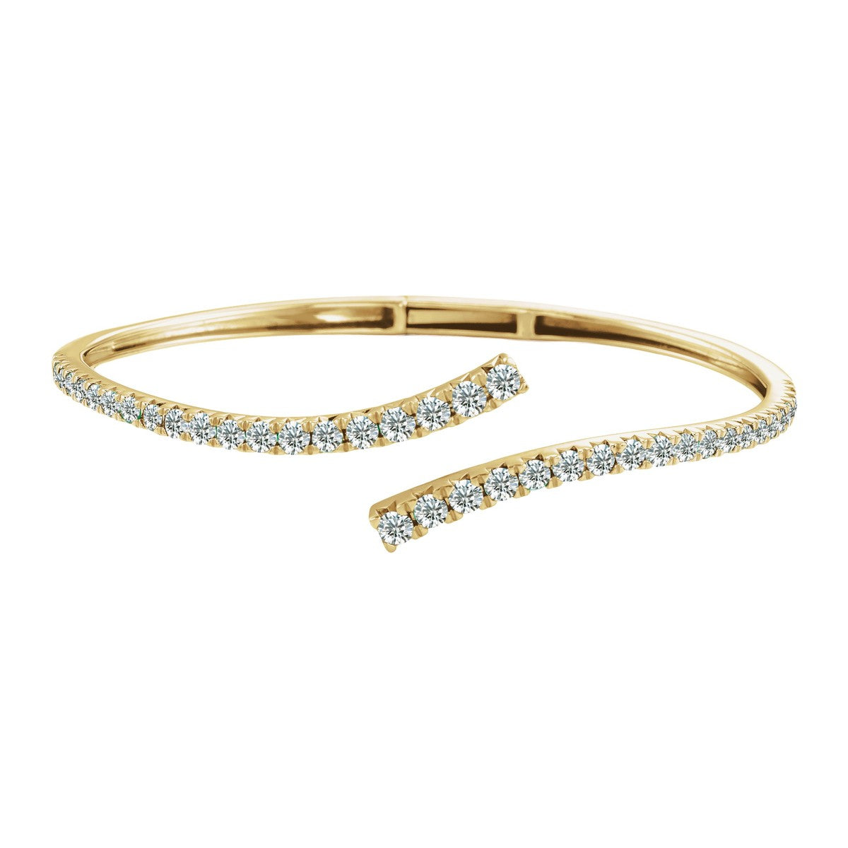 Graduated Gemstone Bypass Cuff Bracelet