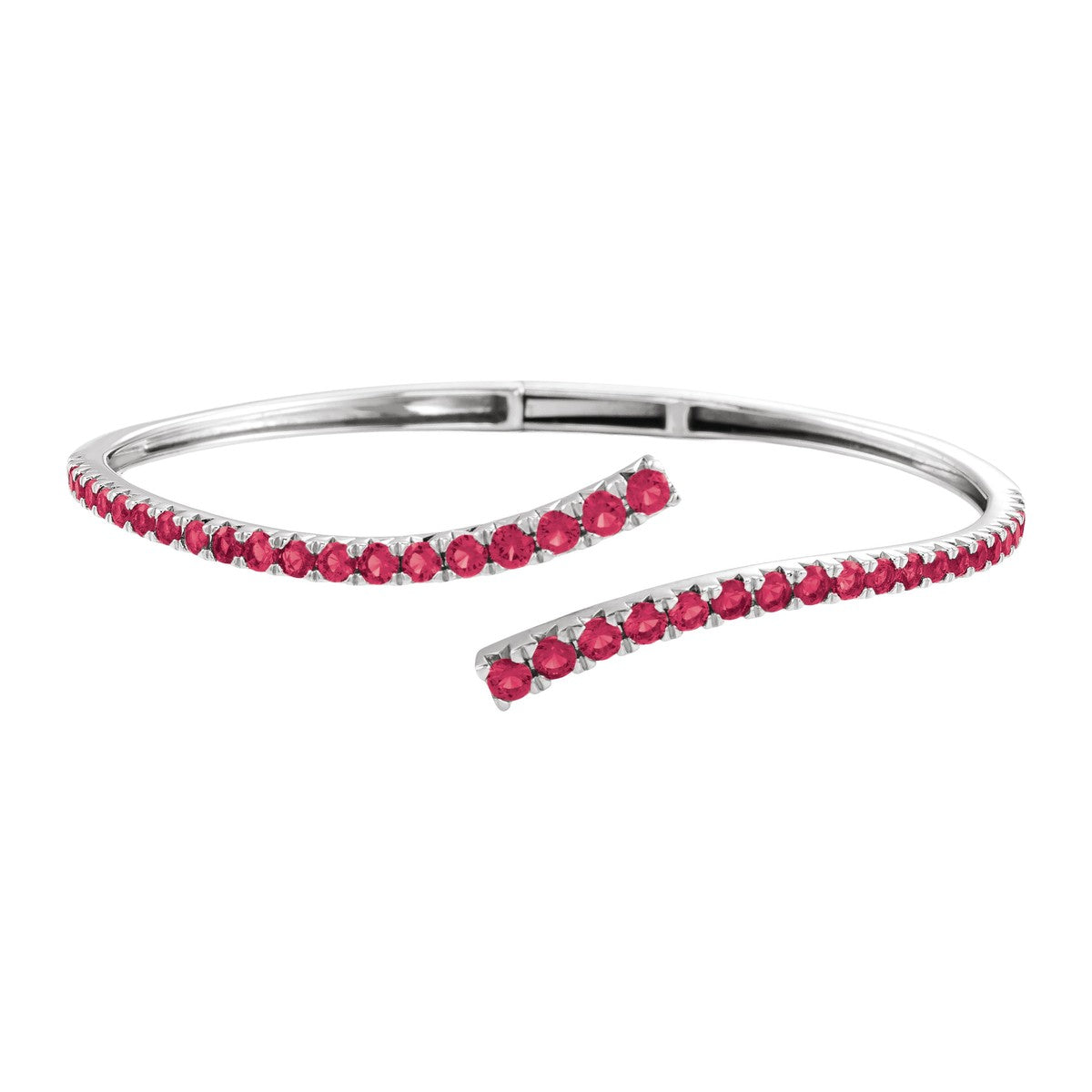 Graduated Gemstone Bypass Cuff Bracelet