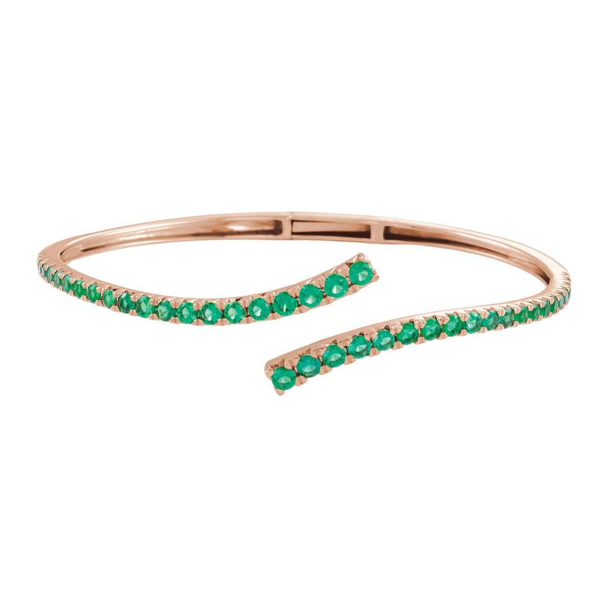 Graduated Gemstone Bypass Cuff Bracelet