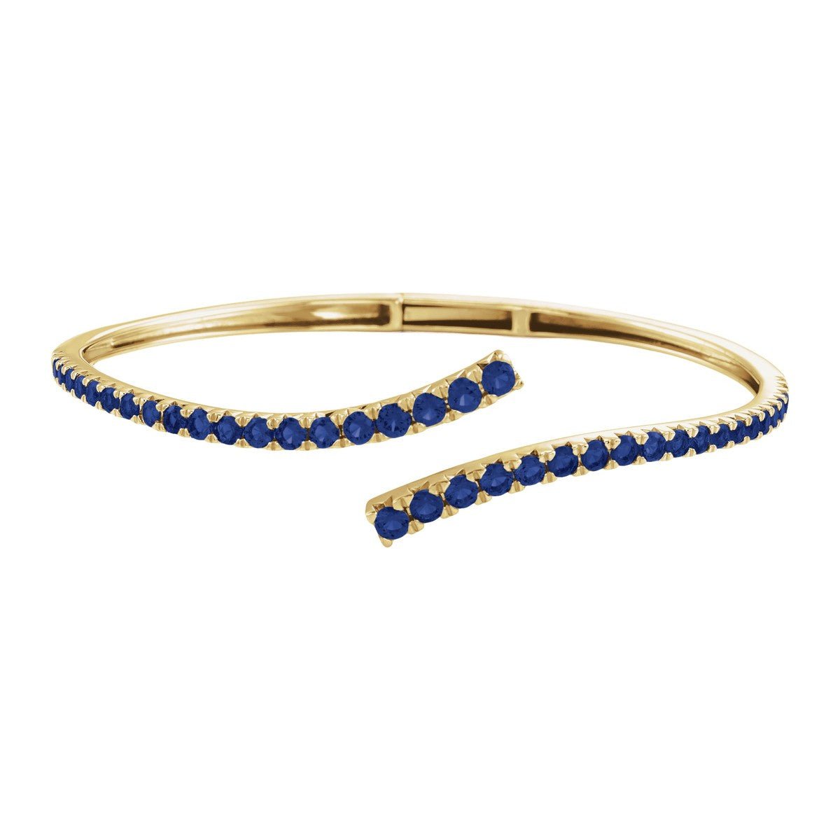 Graduated Gemstone Bypass Cuff Bracelet
