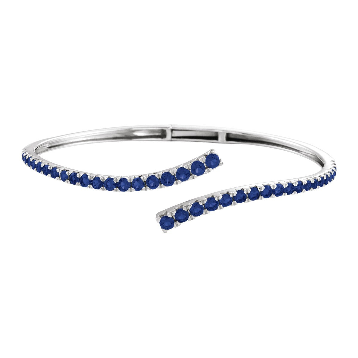 Graduated Gemstone Bypass Cuff Bracelet