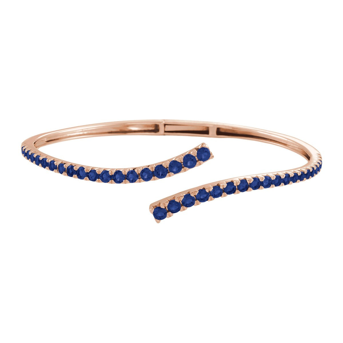 Graduated Gemstone Bypass Cuff Bracelet