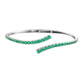 Graduated Gemstone Bypass Cuff Bracelet