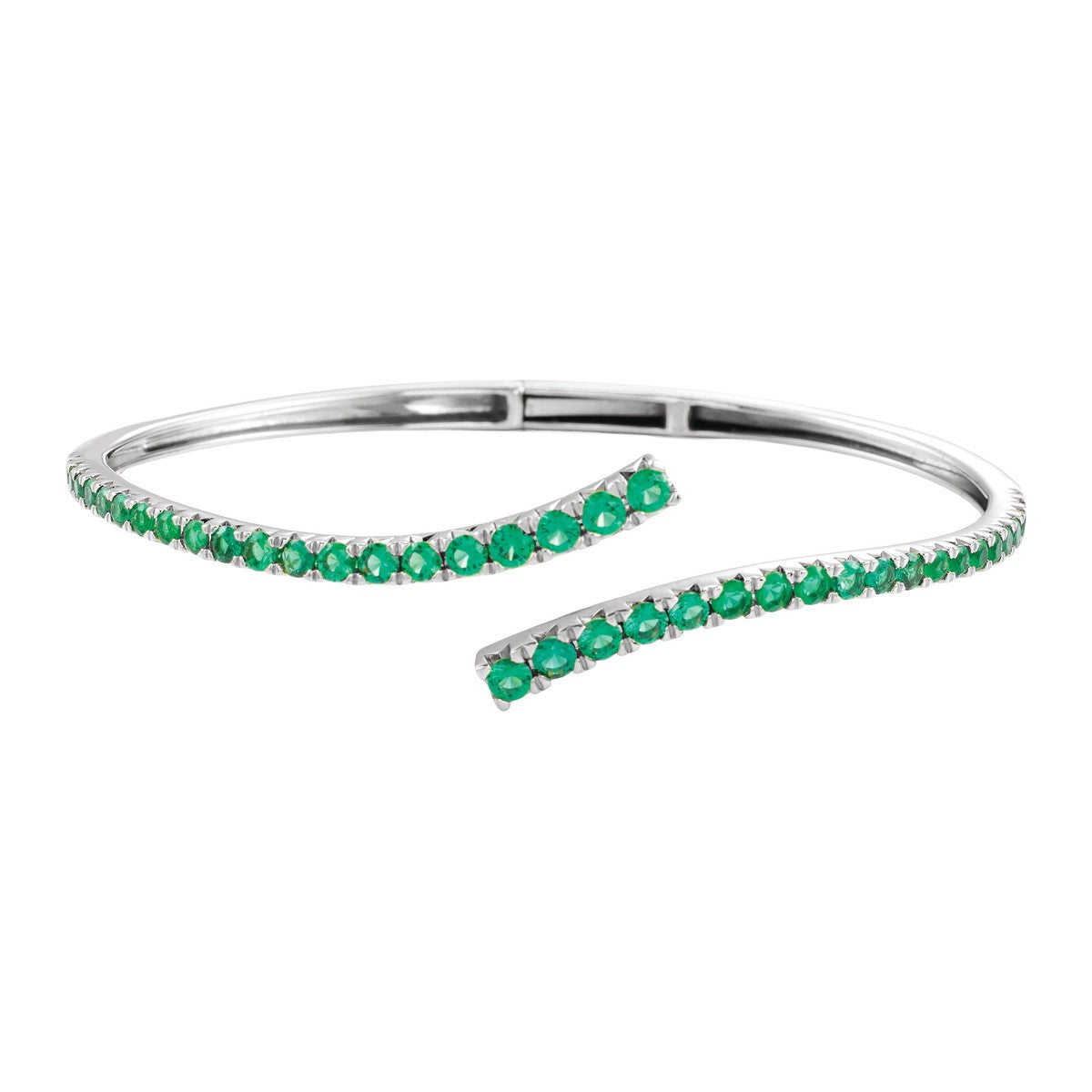 Graduated Gemstone Bypass Cuff Bracelet