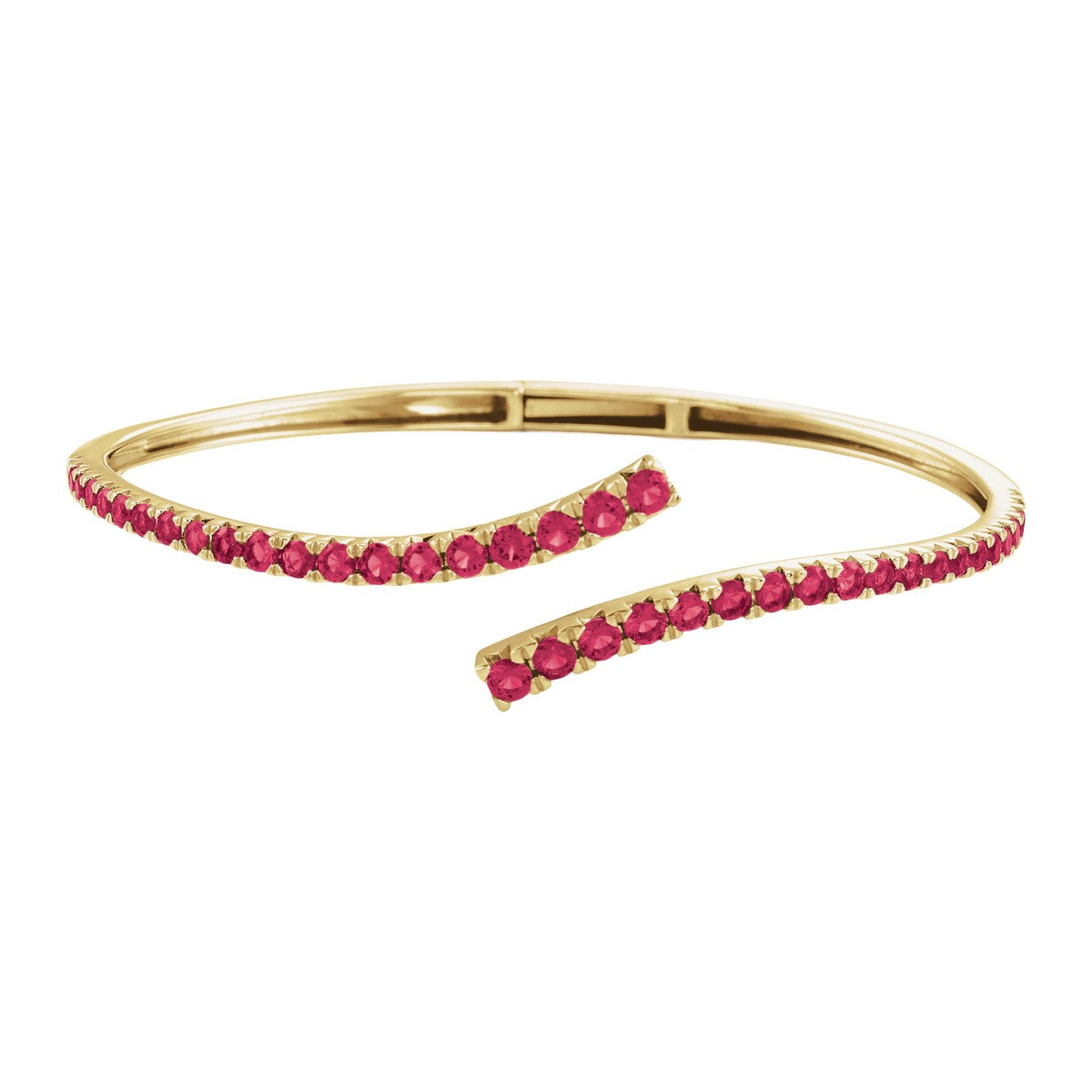 Graduated Gemstone Bypass Cuff Bracelet