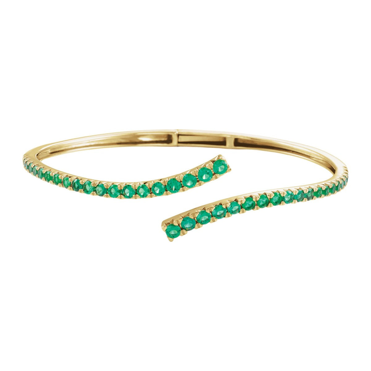 Graduated Gemstone Bypass Cuff Bracelet