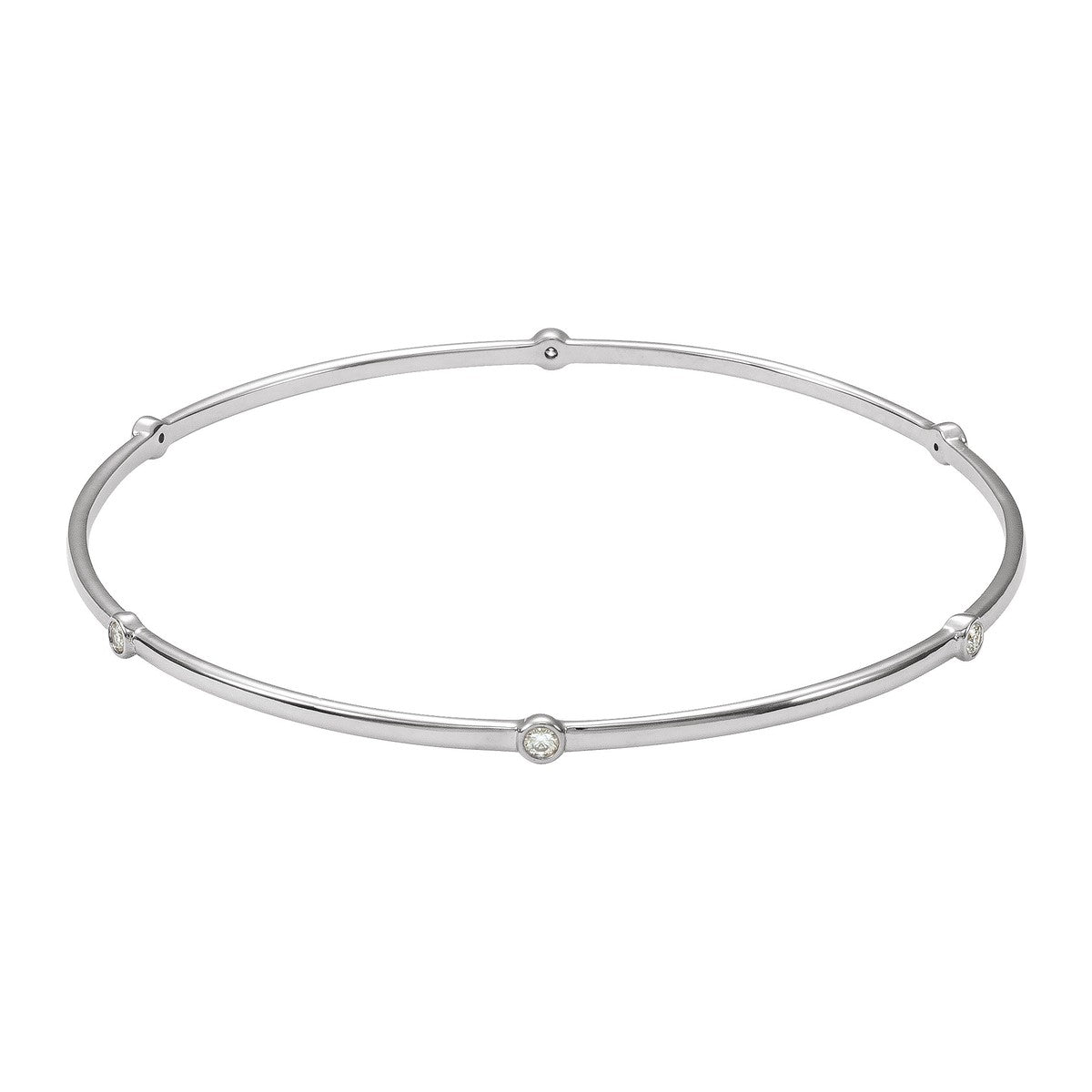 Bezel-Set Diamond Bangle Bracelet
