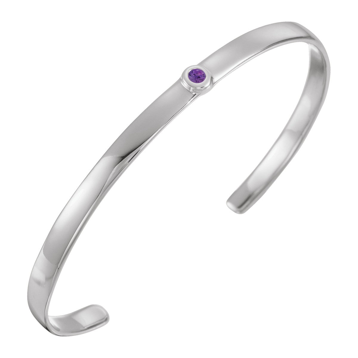 Bezel-Set Gemstone Cuff Bracelet