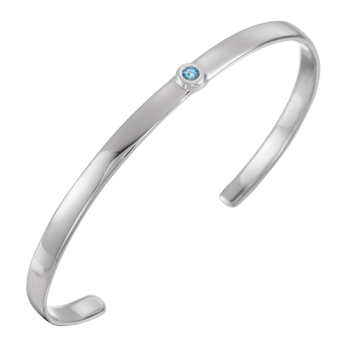 Bezel-Set Gemstone Cuff Bracelet
