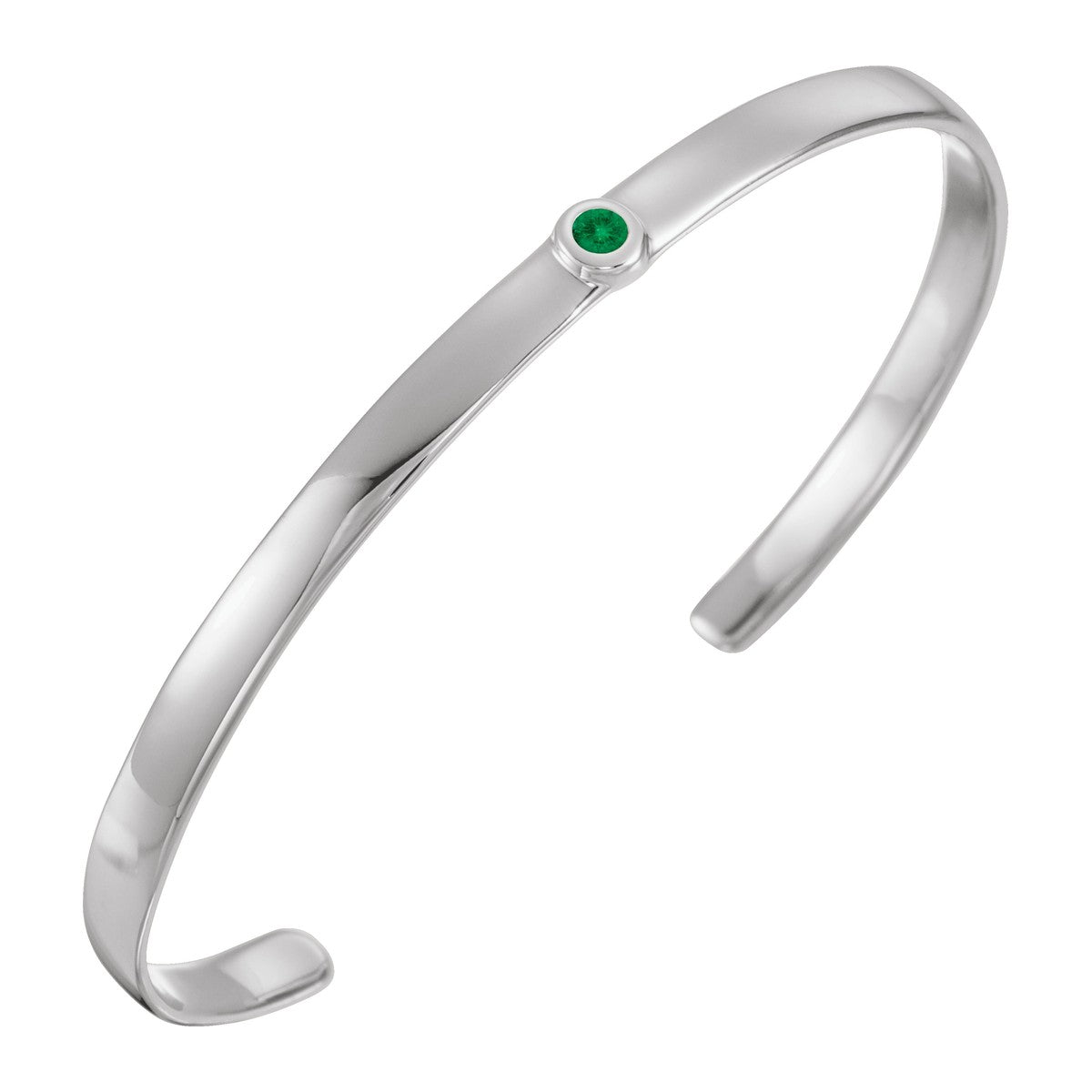 Bezel-Set Gemstone Cuff Bracelet