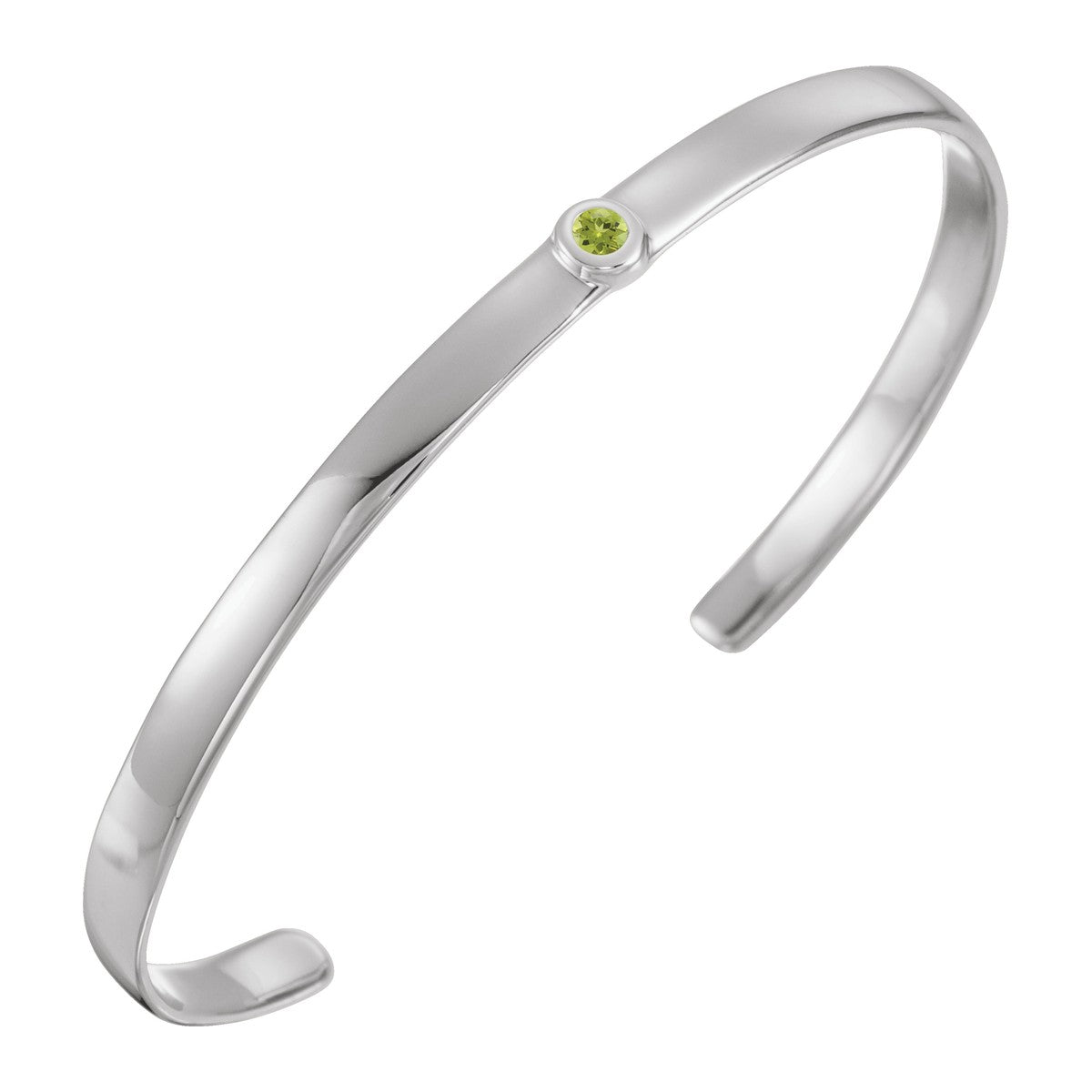 Bezel-Set Gemstone Cuff Bracelet
