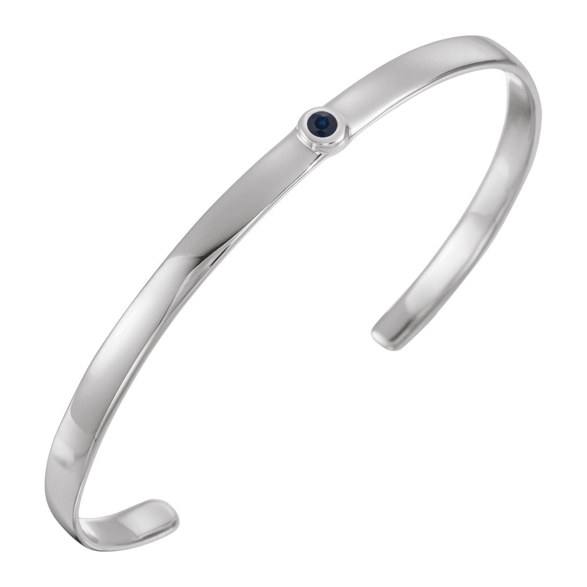Bezel-Set Gemstone Cuff Bracelet