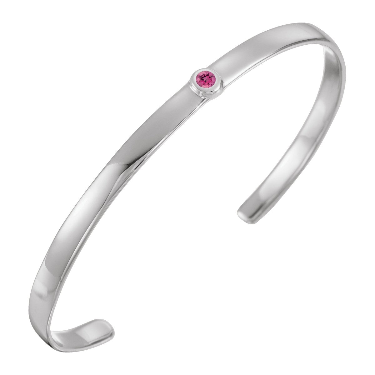 Bezel-Set Gemstone Cuff Bracelet