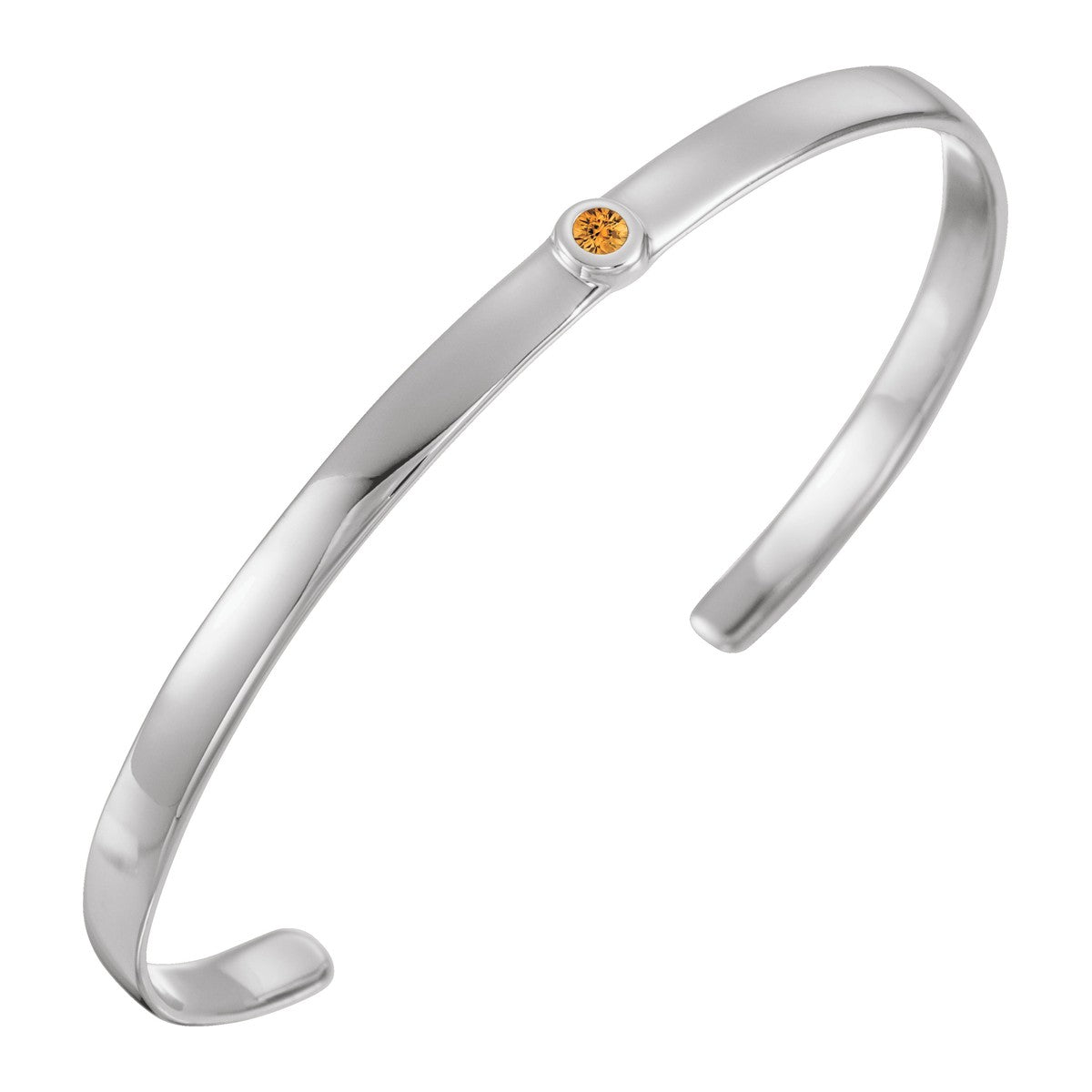 Bezel-Set Gemstone Cuff Bracelet