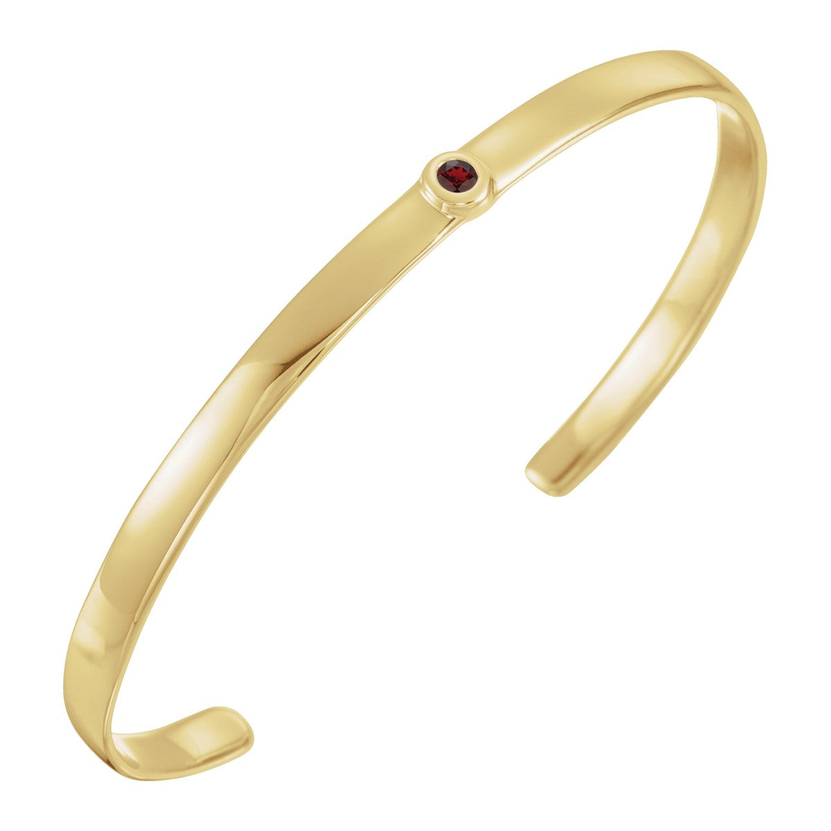 Bezel-Set Gemstone Cuff Bracelet