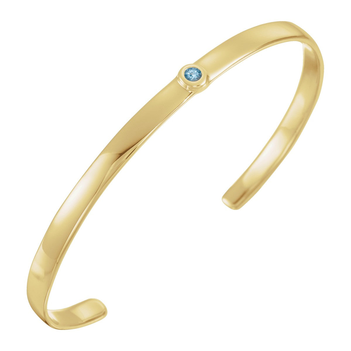 Bezel-Set Gemstone Cuff Bracelet