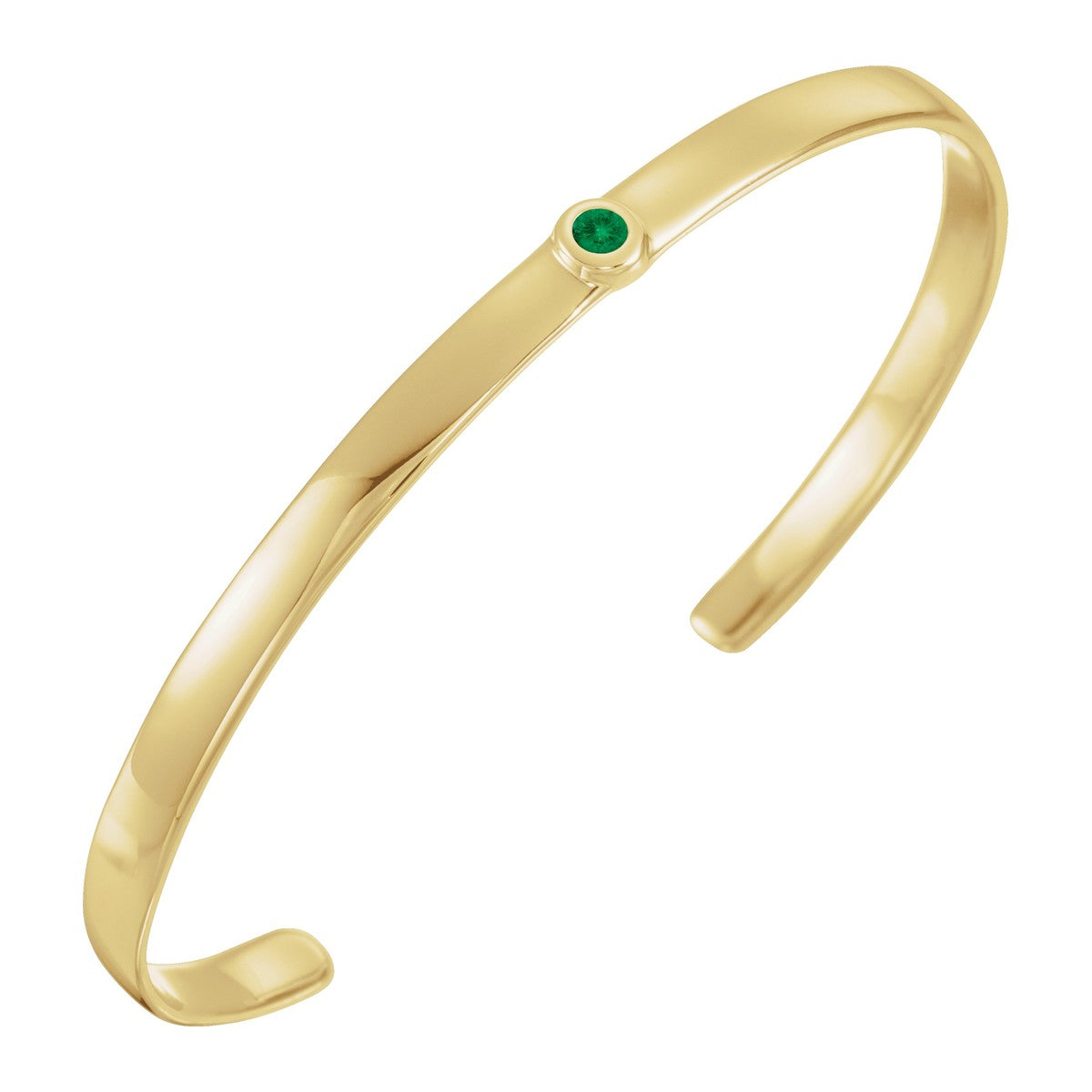 Bezel-Set Gemstone Cuff Bracelet