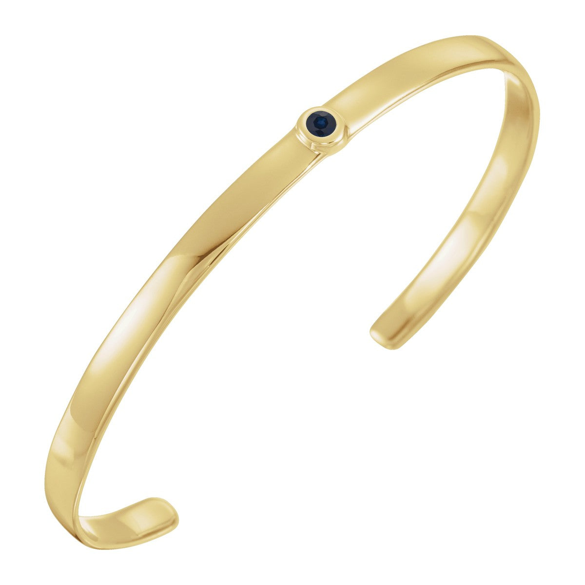 Bezel-Set Gemstone Cuff Bracelet