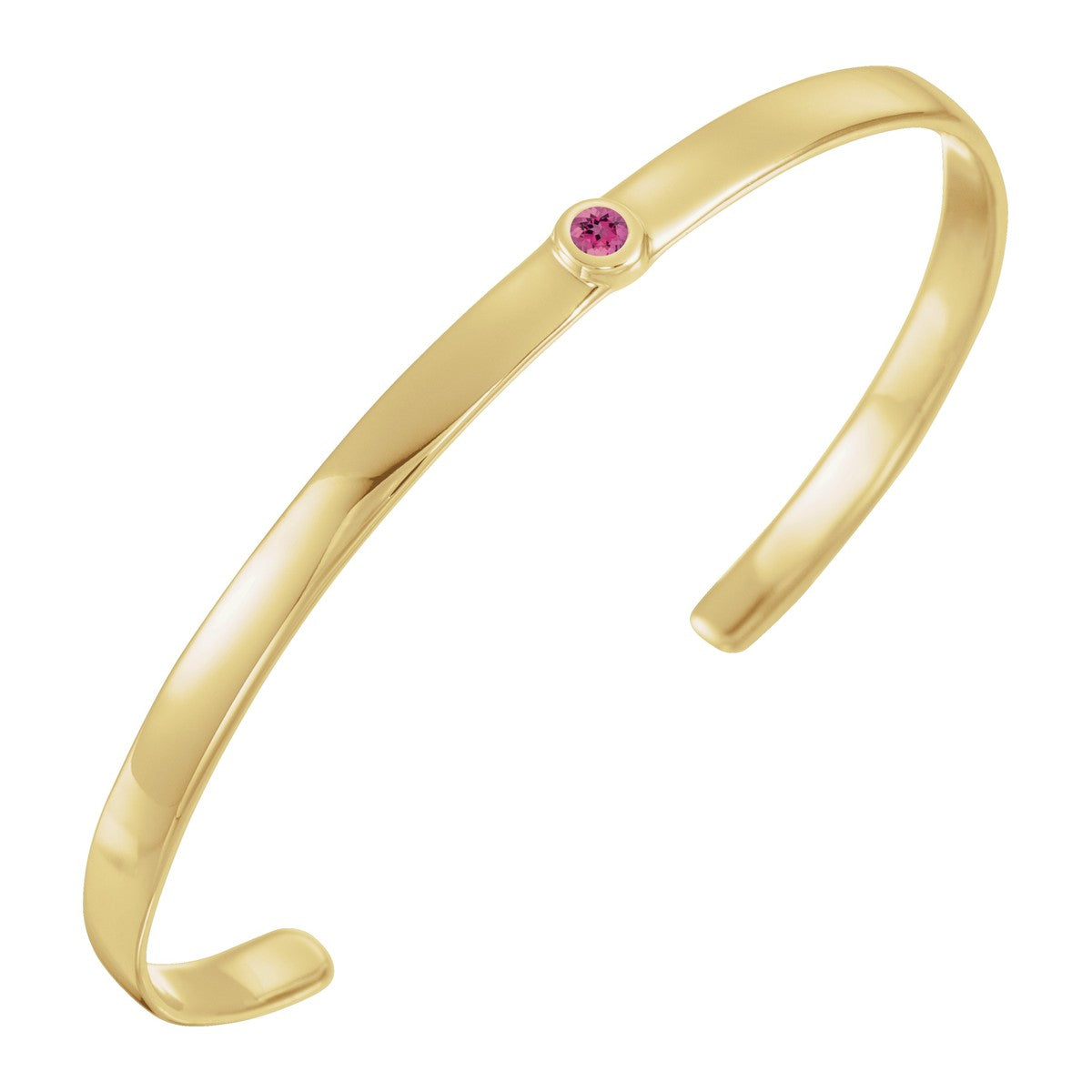 Bezel-Set Gemstone Cuff Bracelet