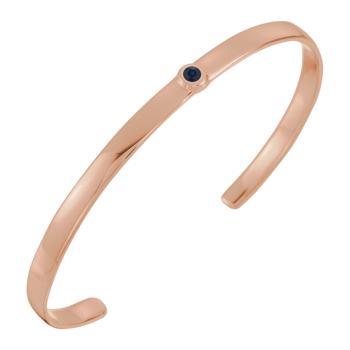 Bezel-Set Gemstone Cuff Bracelet