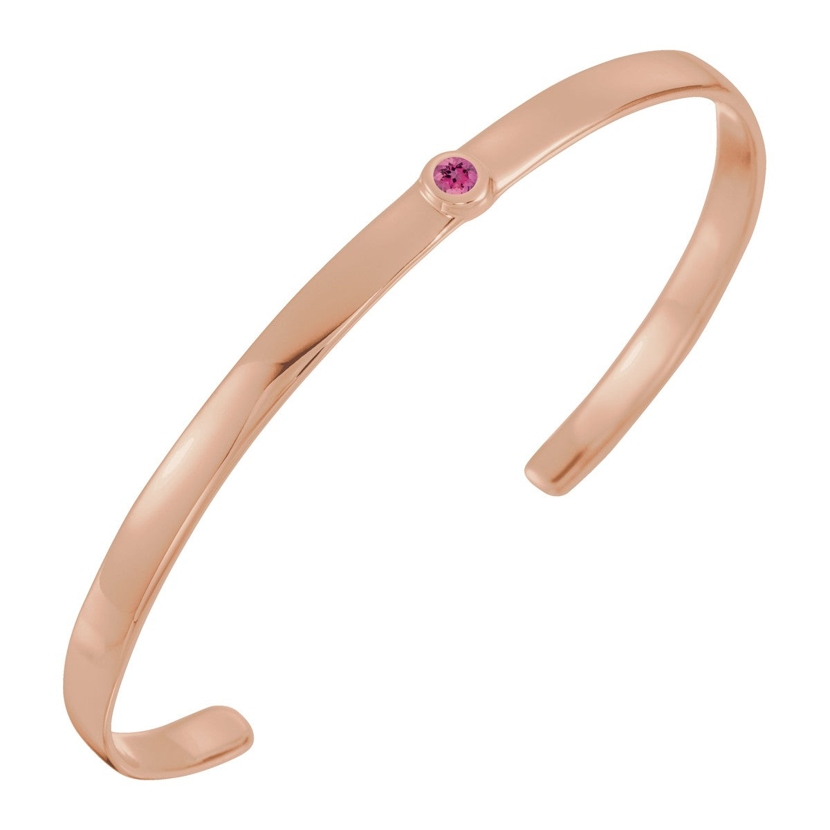 Bezel-Set Gemstone Cuff Bracelet