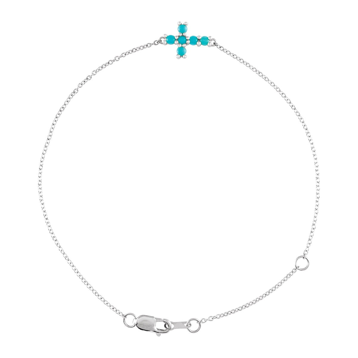Gemstone Sideways Cross Bracelet