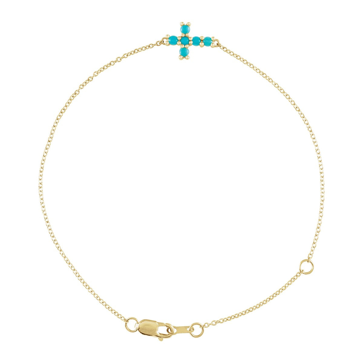 Gemstone Sideways Cross Bracelet