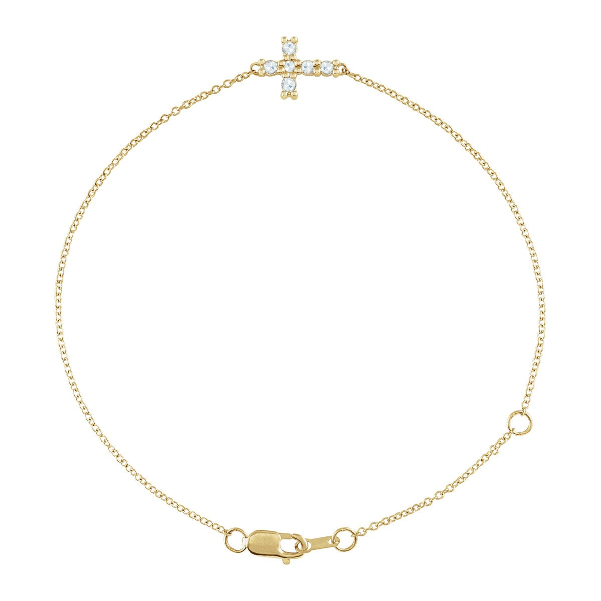 Gemstone Sideways Cross Bracelet