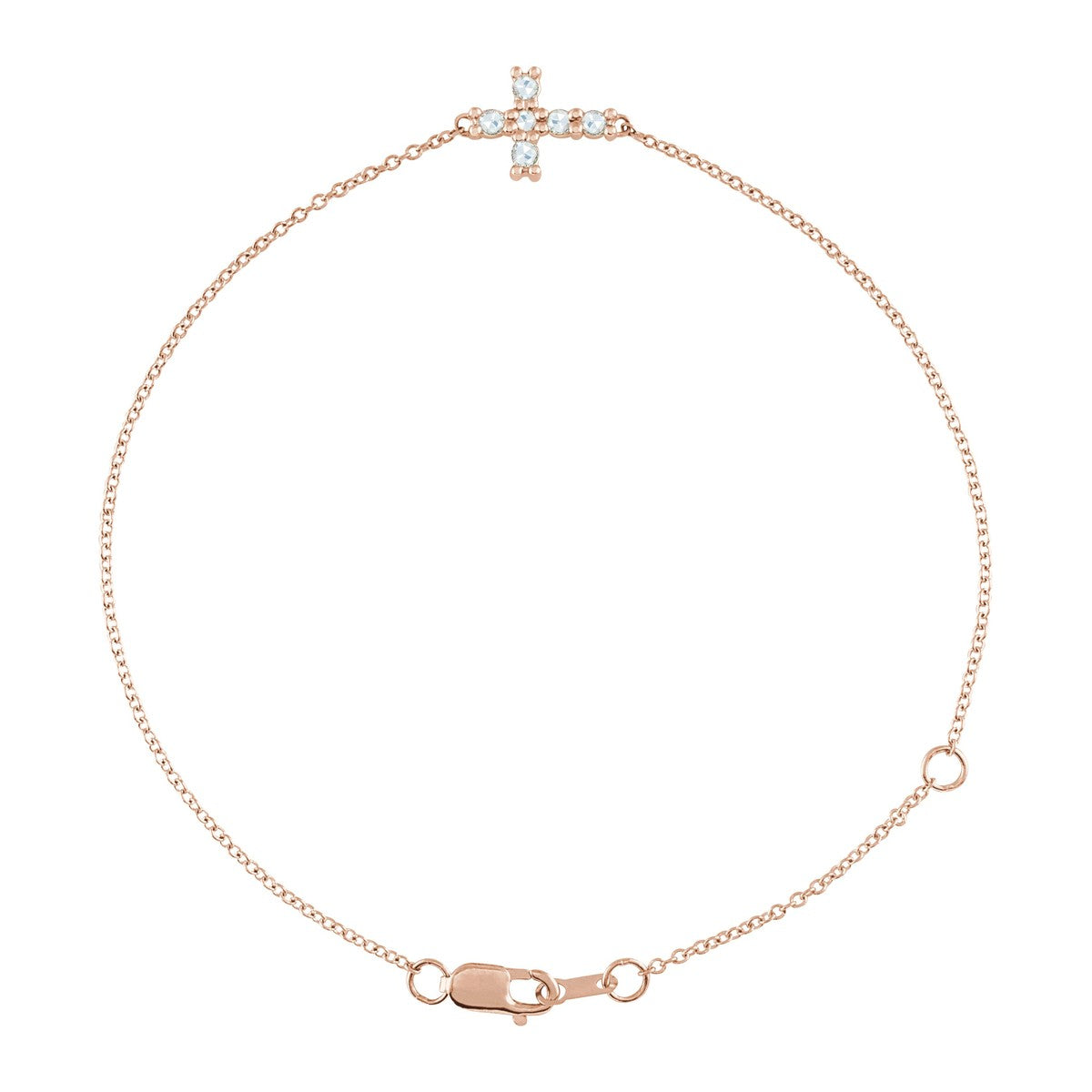 Gemstone Sideways Cross Bracelet