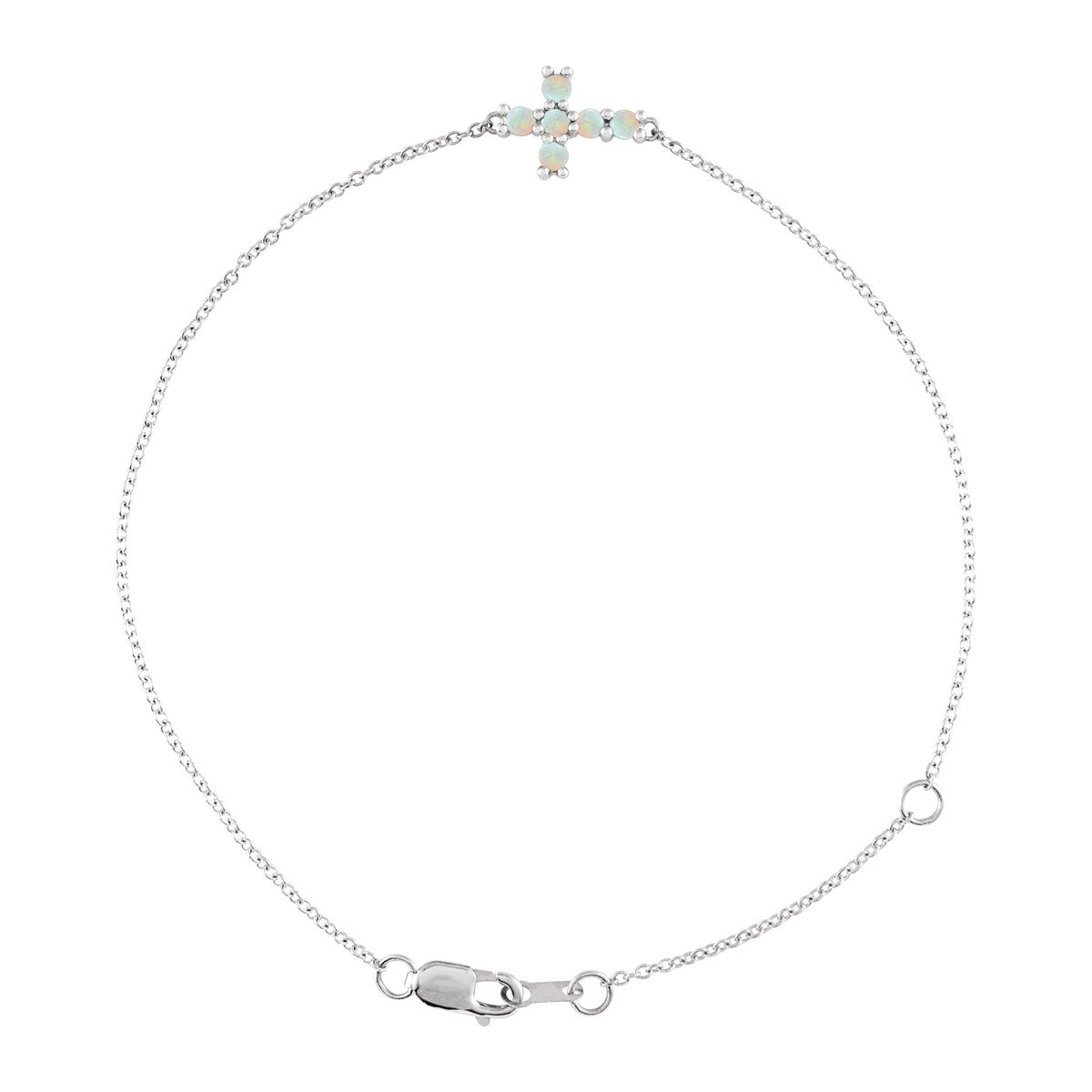Gemstone Sideways Cross Bracelet