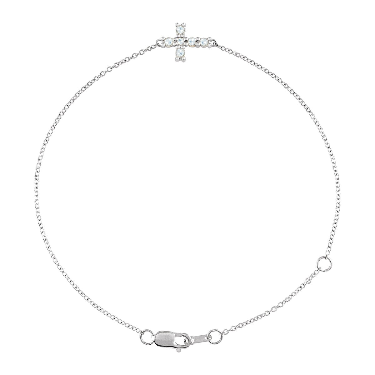 Gemstone Sideways Cross Bracelet