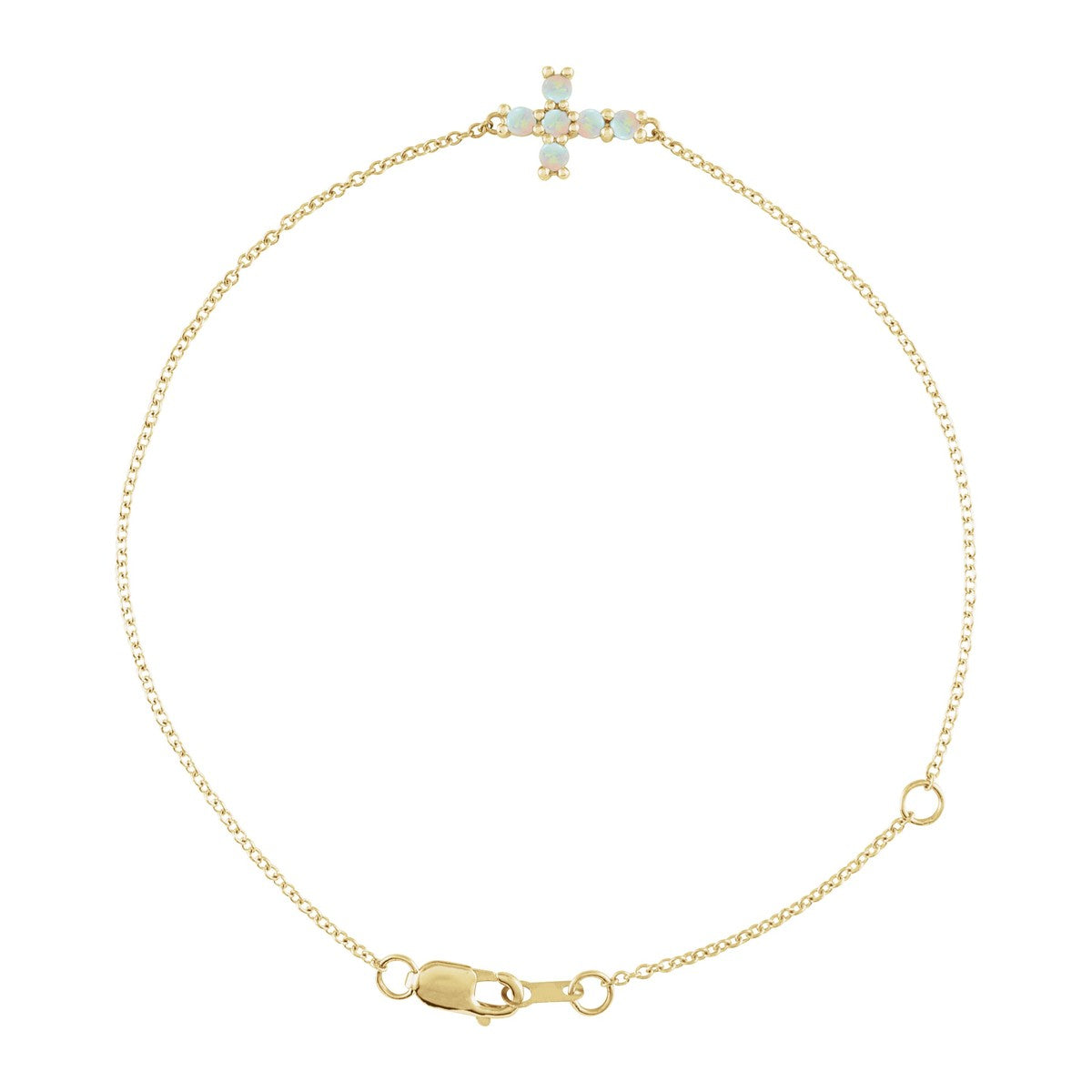 Gemstone Sideways Cross Bracelet