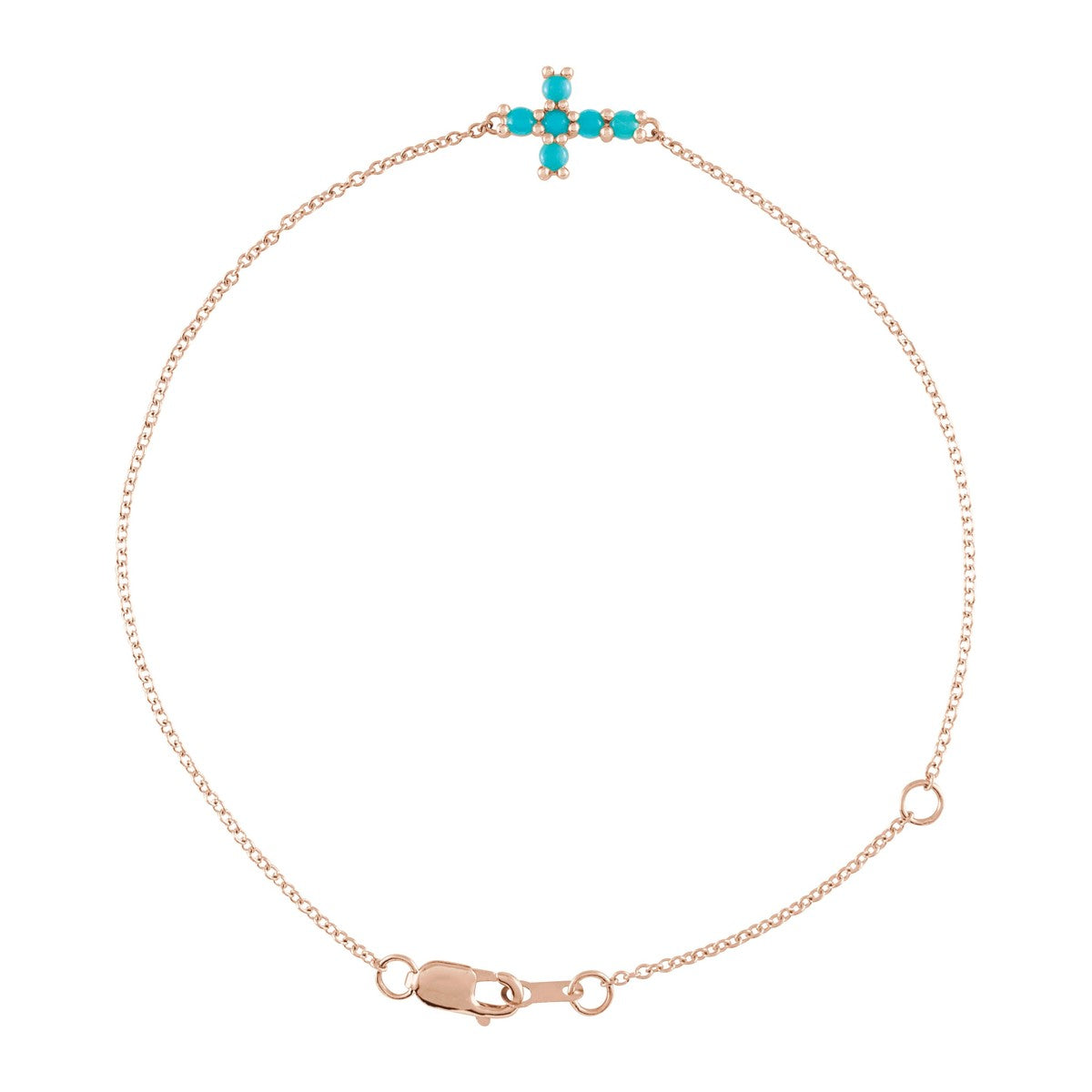 Gemstone Sideways Cross Bracelet