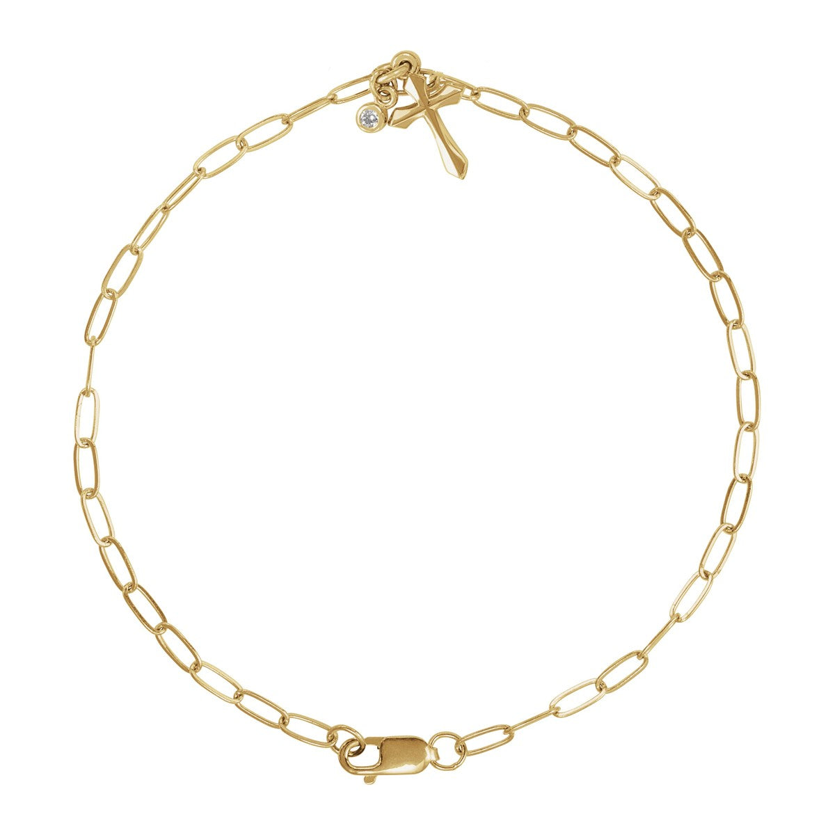 Diamond Cross Charm Bracelet