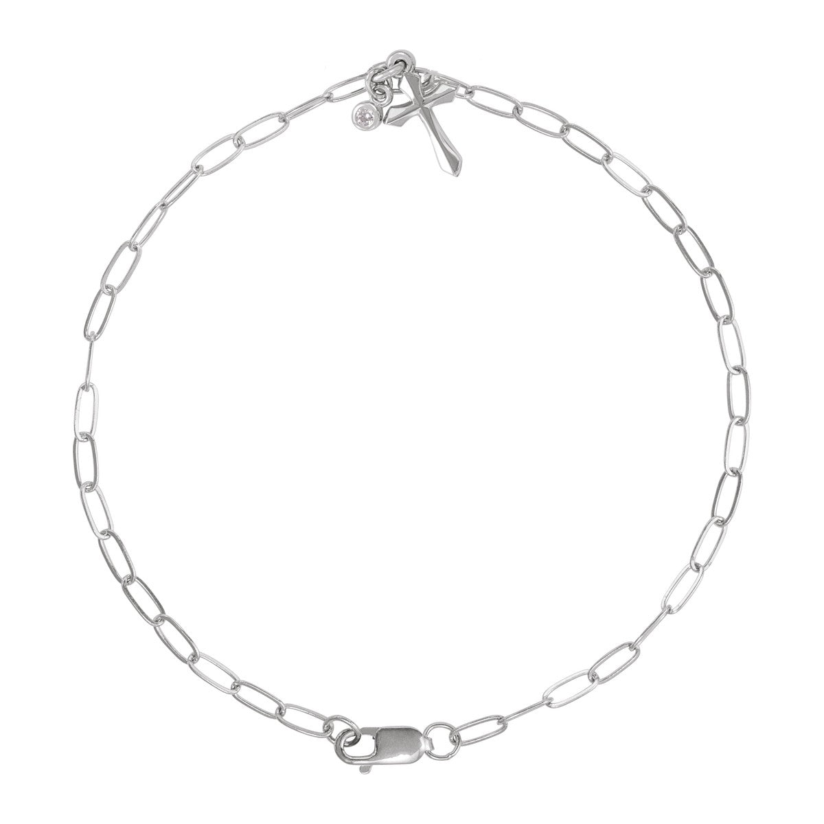 Diamond Cross Charm Bracelet