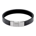 11 mm Leather Bracelet with Stainless Steel Clasp