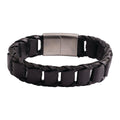 17 mm Leather Bracelet with Stainless Steel Clasp