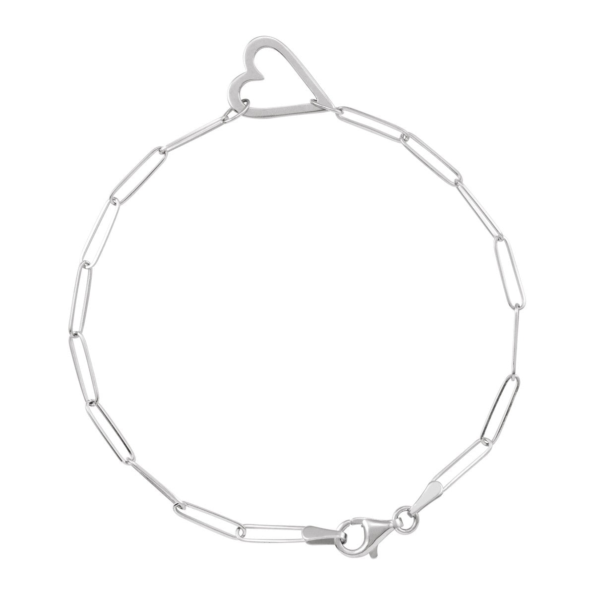 Heart and Paperclip Chain Bracelet