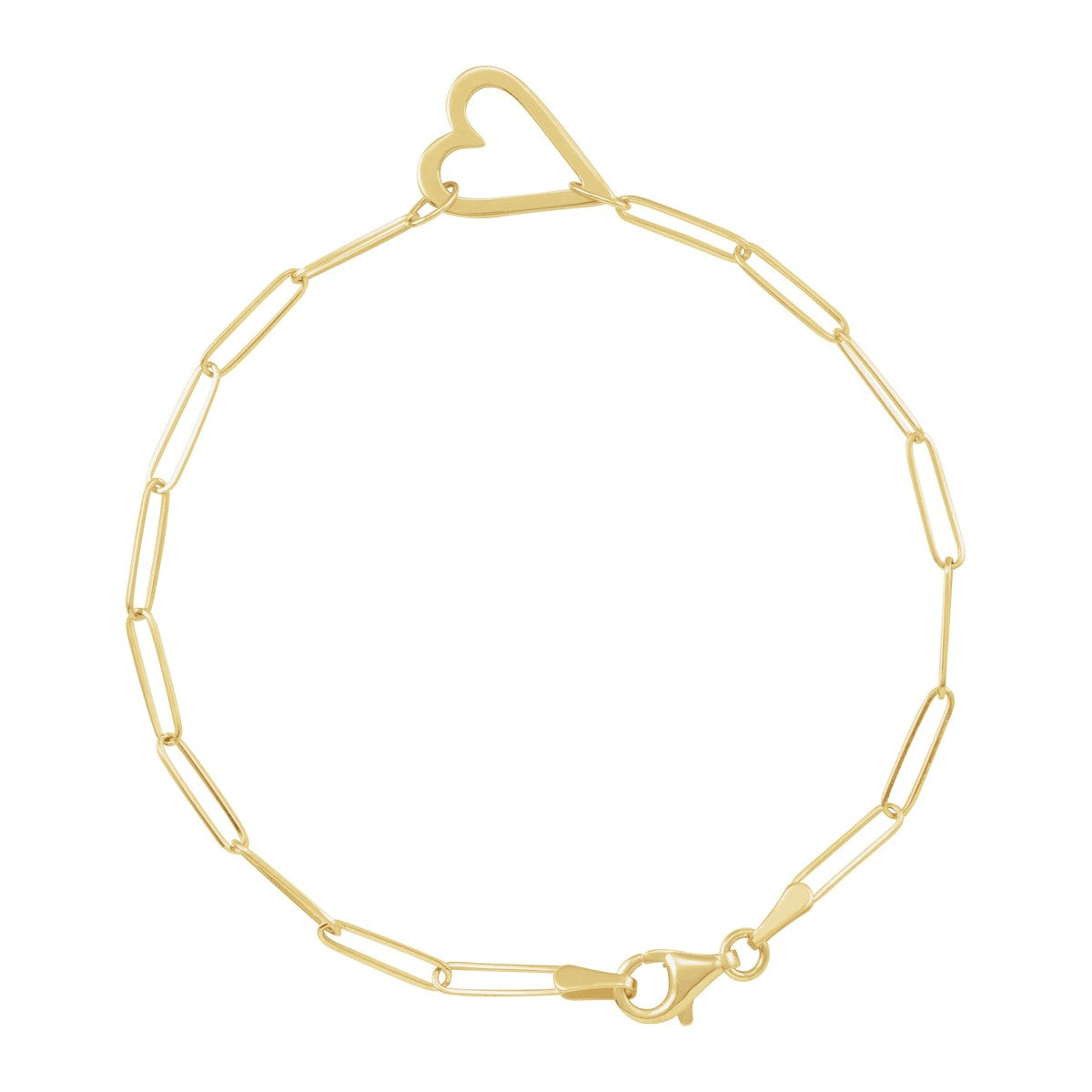 Heart and Paperclip Chain Bracelet