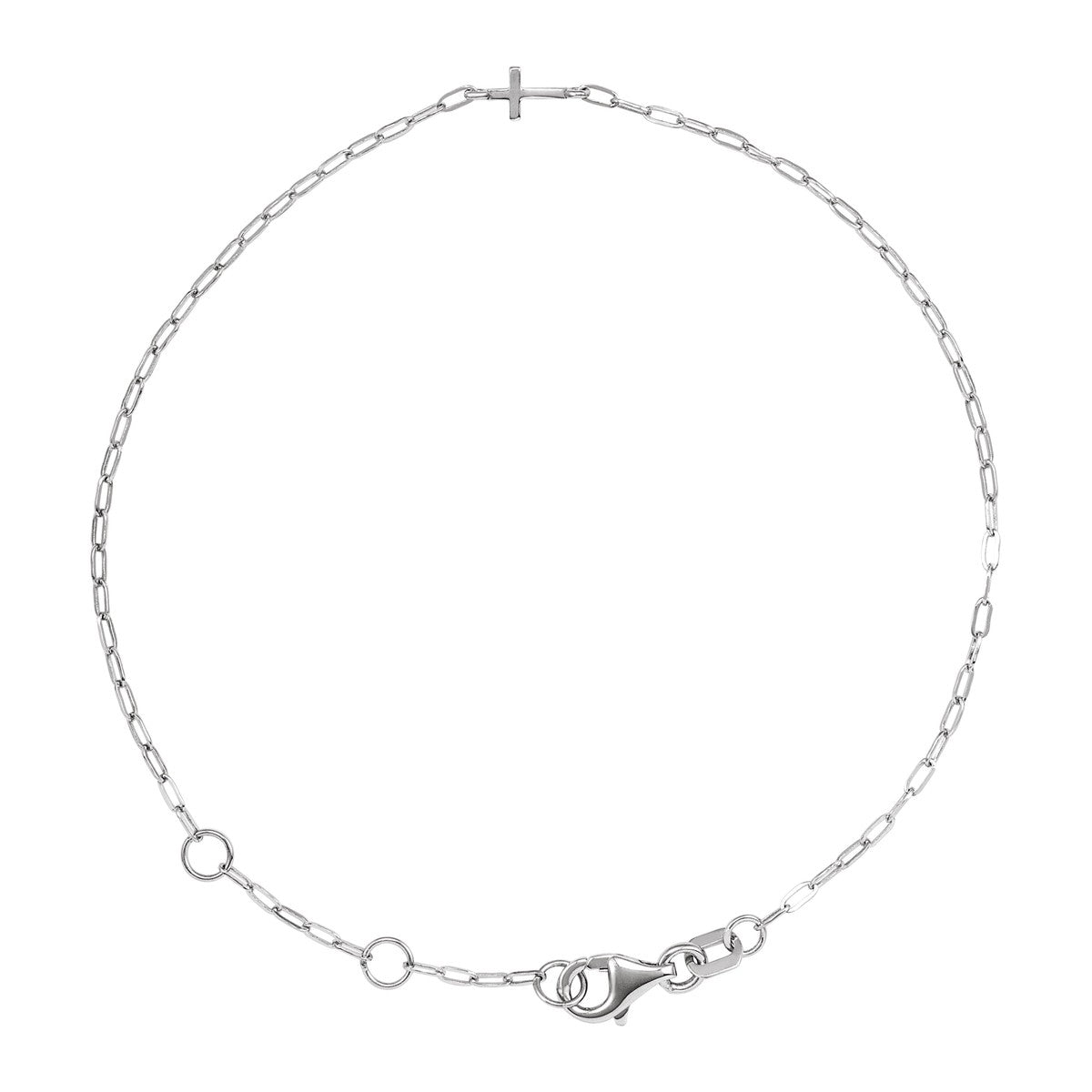 Sideways Cross Paperclip Bracelet