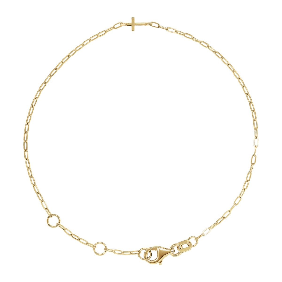 Sideways Cross Paperclip Bracelet