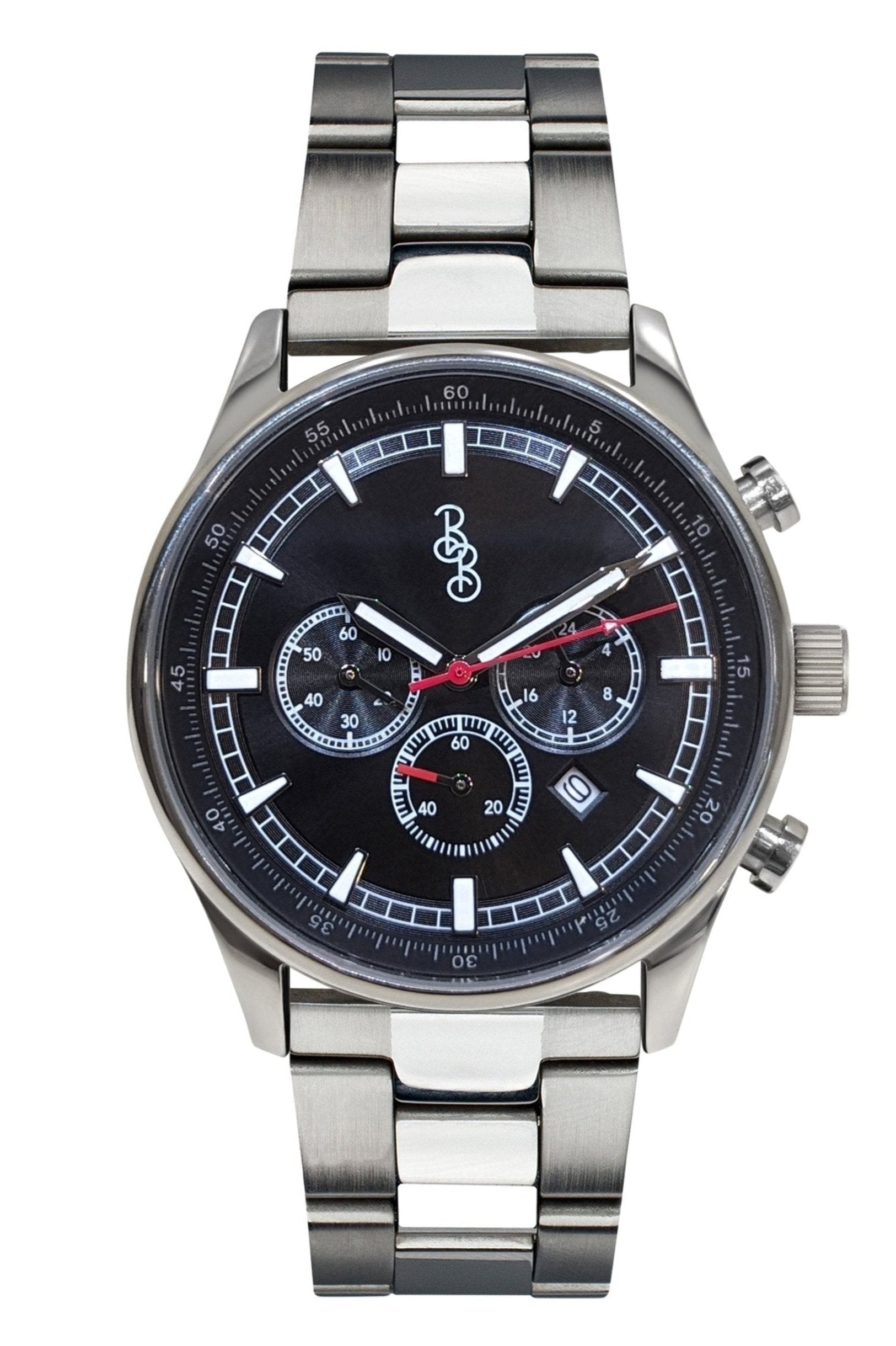 Black Sport Chronograph - close-up detail view