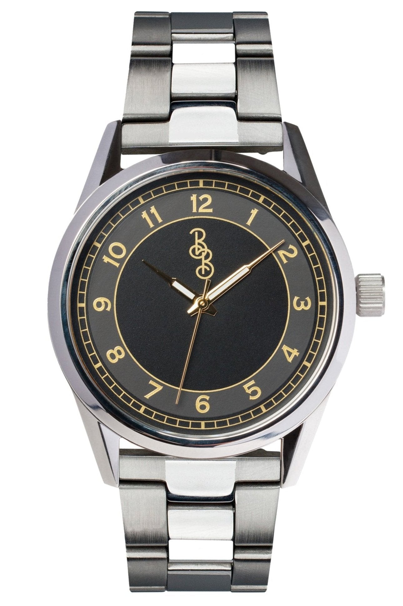 Black and Gold Classic Watch - close-up detail view