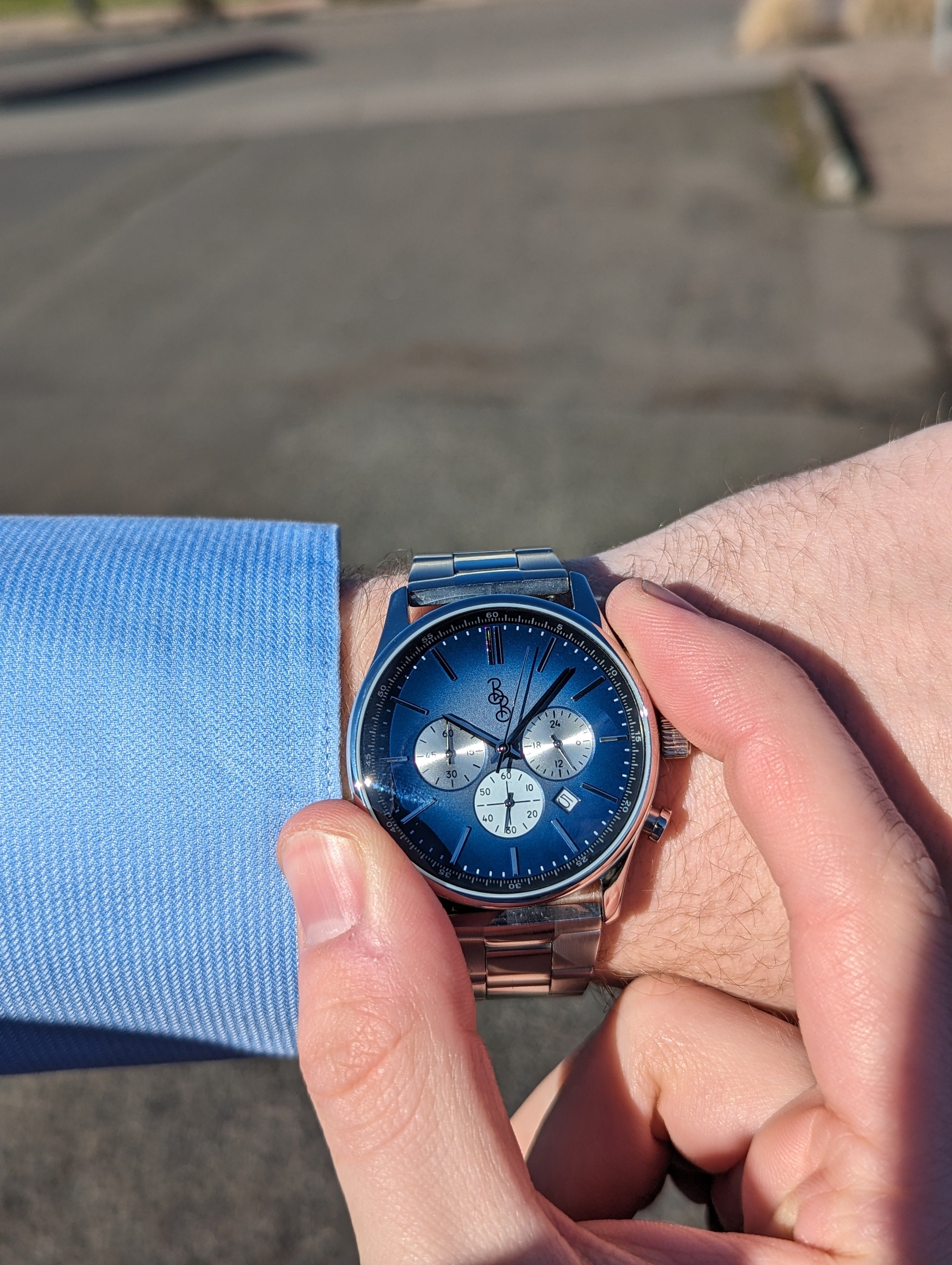 Blue Retro Chronograph - lifestyle view