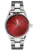 Burgundy Sunburst Watch - alternate angle