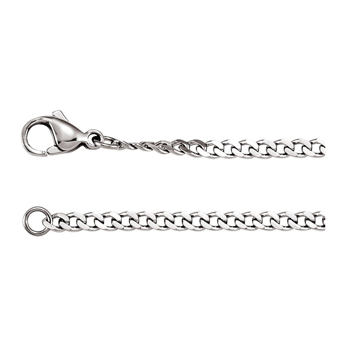 Stainless Steel Diamond-Cut Curb Chain