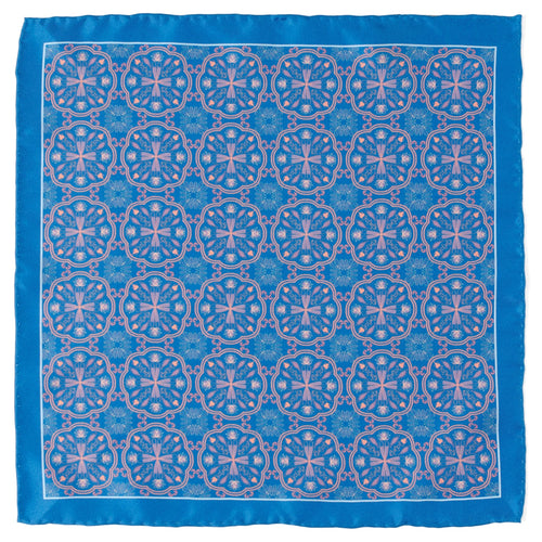 Aboriginal Ornament Patterned Blue Pocket Square - Classic pocket square available at XSREZ